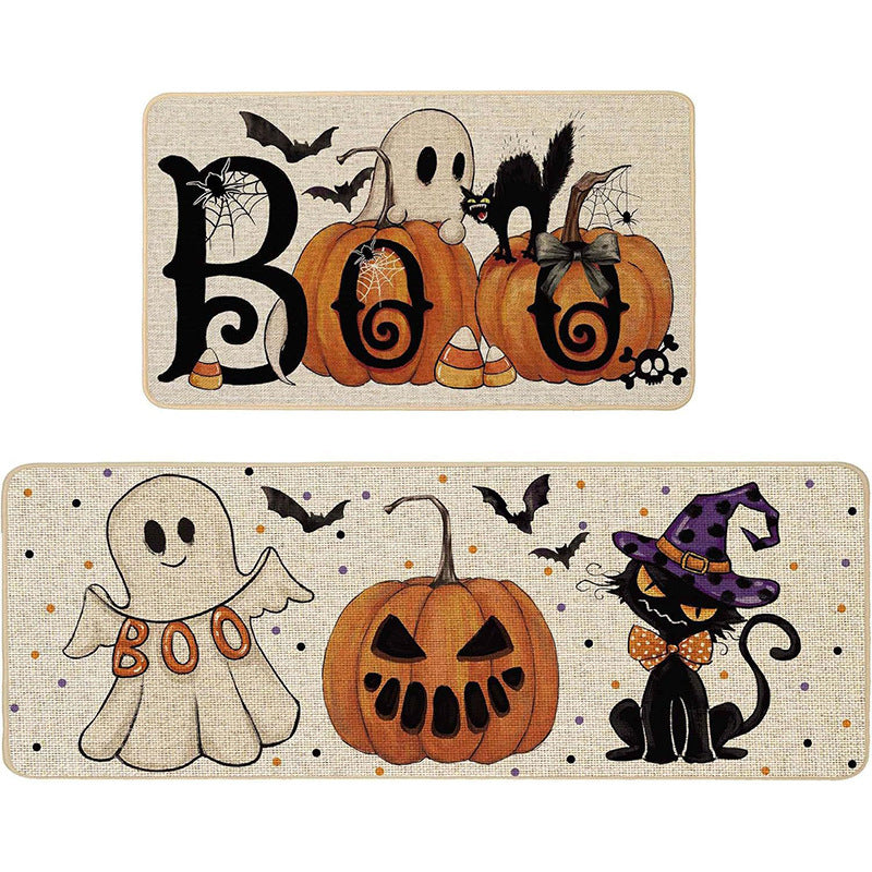 Halloween Doormat Set with Front Door Mat & Runner Rug for Porch