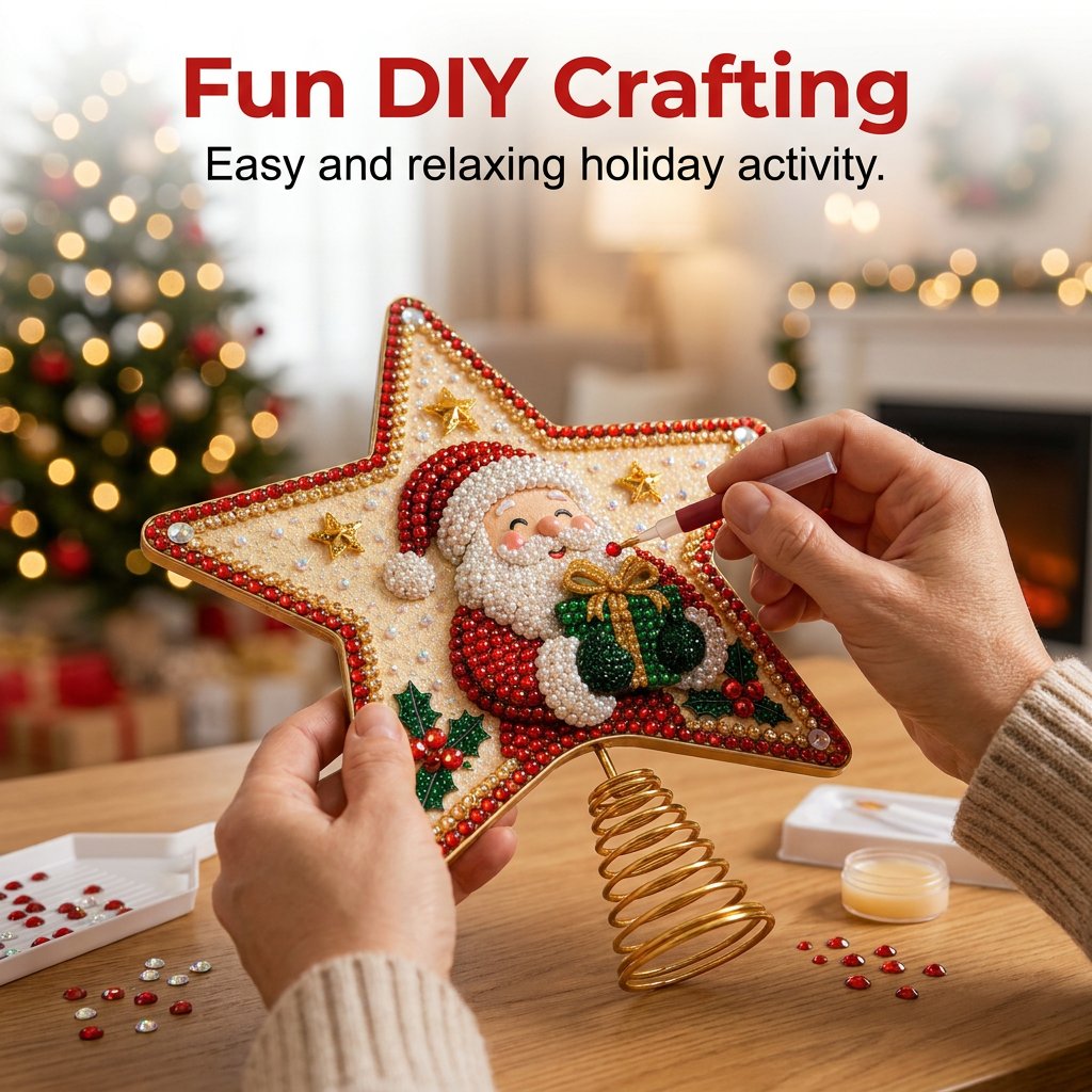 Pearl Diamond Art Christmas Tree Topper DIY Kit