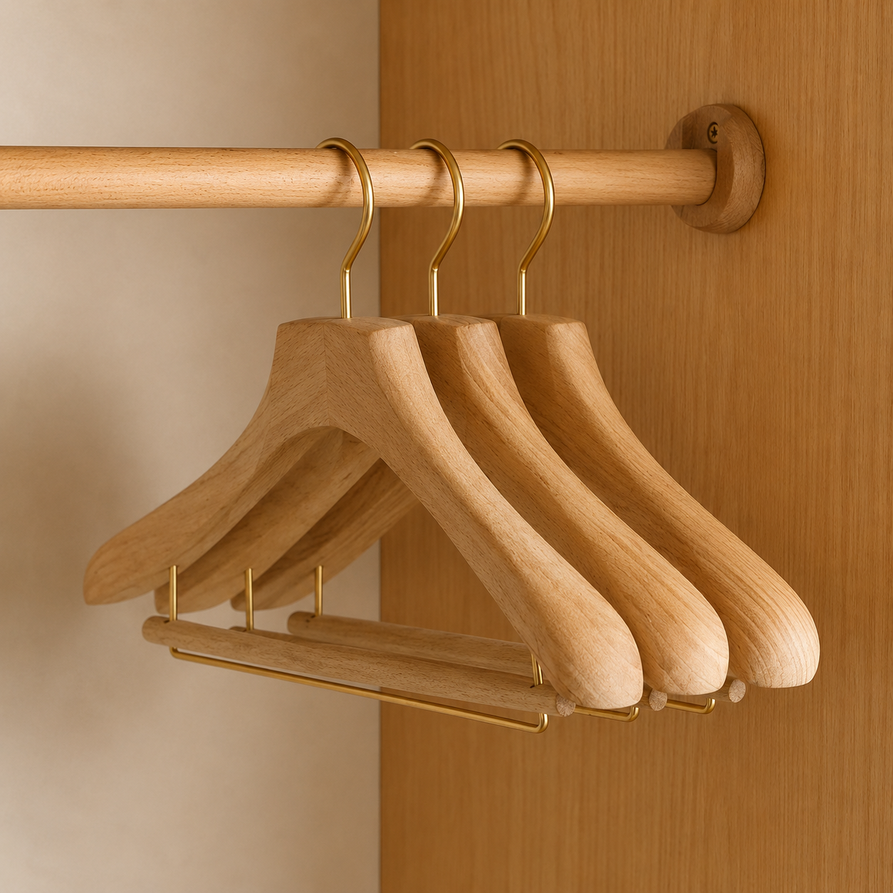 Wooden Hangers with Premium Camphor Wood and Wide Shoulder Design
