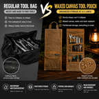 Waxed Canvas Tool Roll Bag for Wrenches and Hand Tools