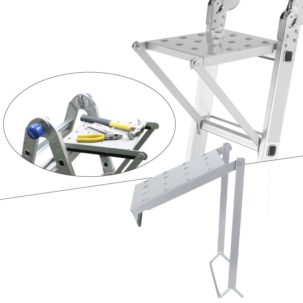 Foldable Ladder Work Platform Aluminum Step Ladder Shelf