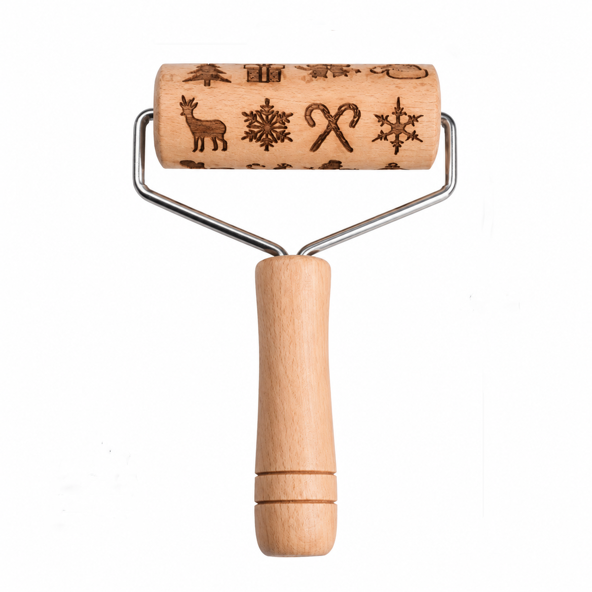 Wooden Embossing Rolling Pin for Cookies – Halloween & Christmas
