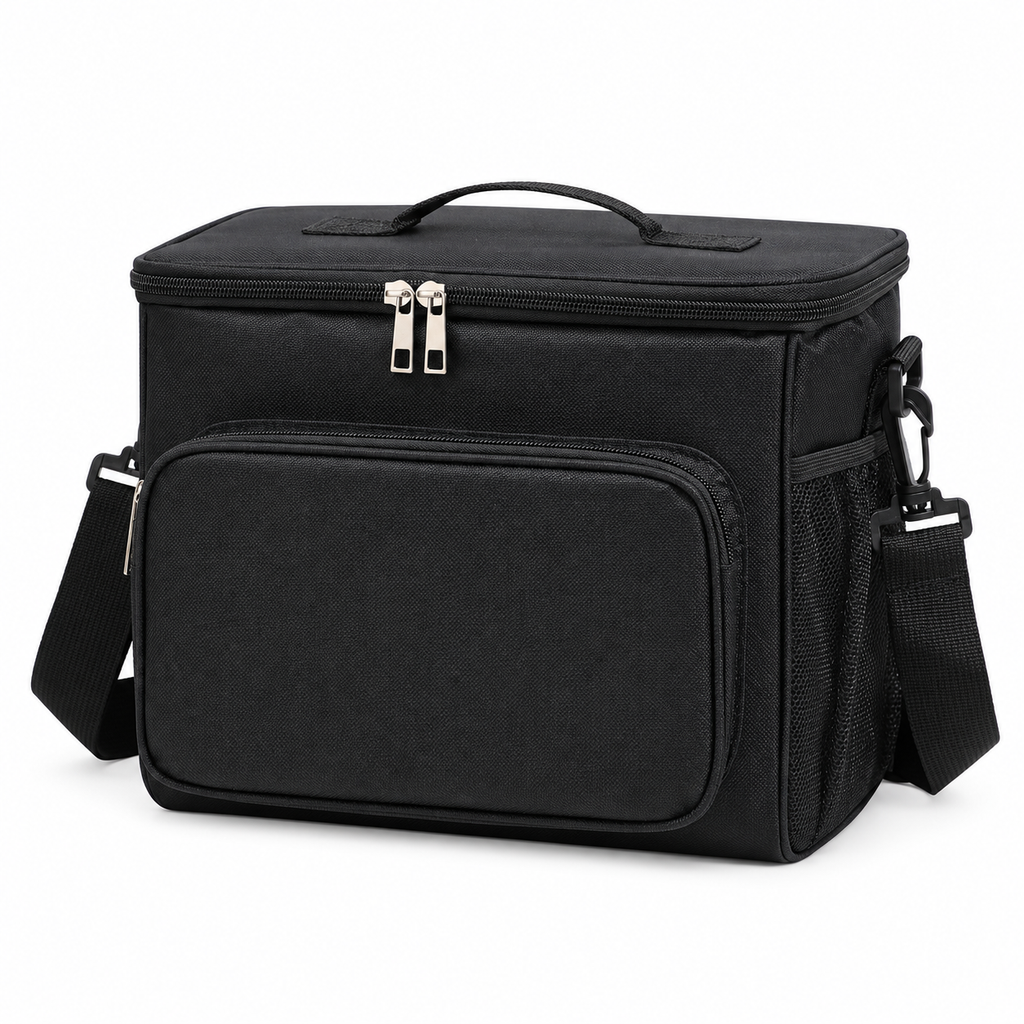Insulated Lunch Cooler Bag with PEVA Lining & Shoulder Strap
