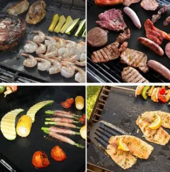 PTFE Non-Stick Grill Mat 10 Pack, Reusable BBQ Grill Mats for Gas & Charcoal Grills