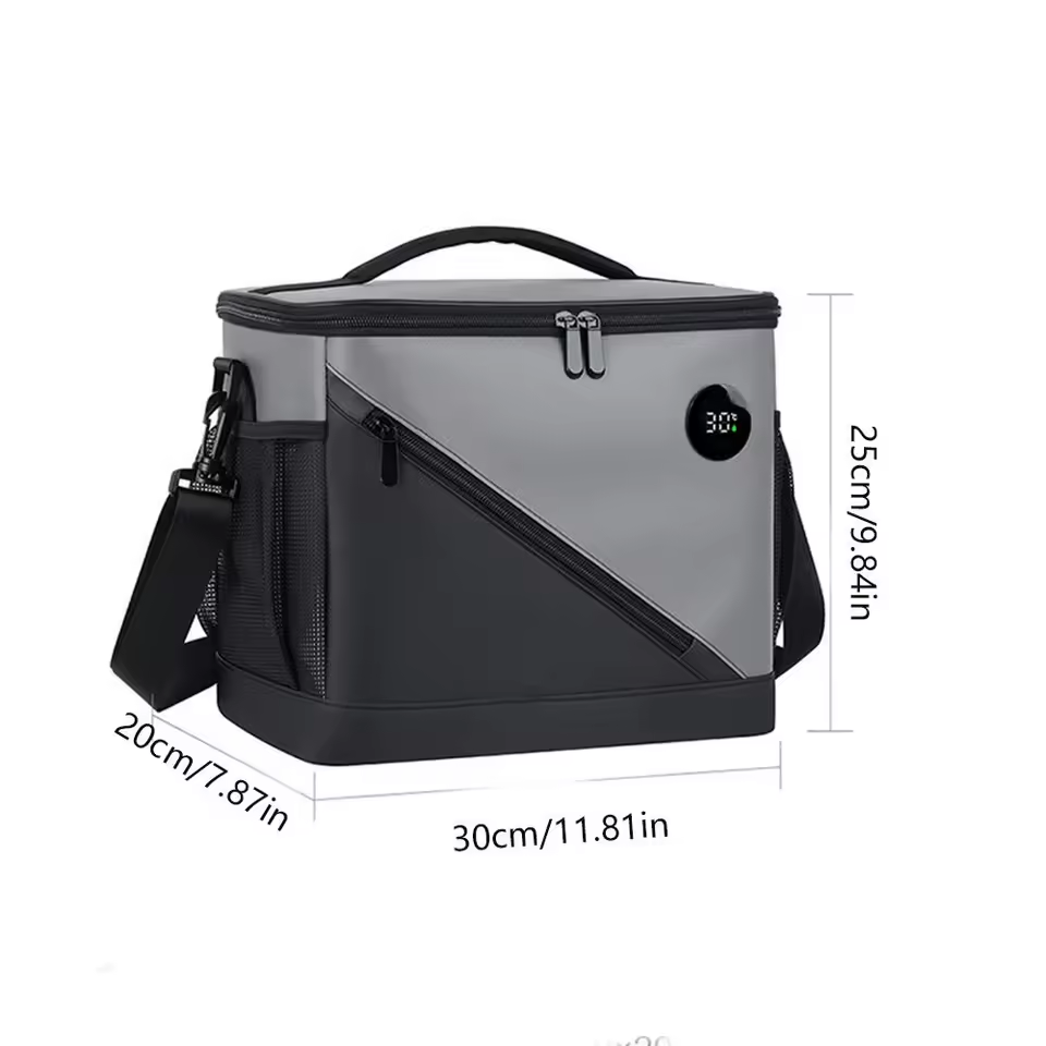 Insulated Cooler Tote with Digital Temperature Display & Shoulder Strap