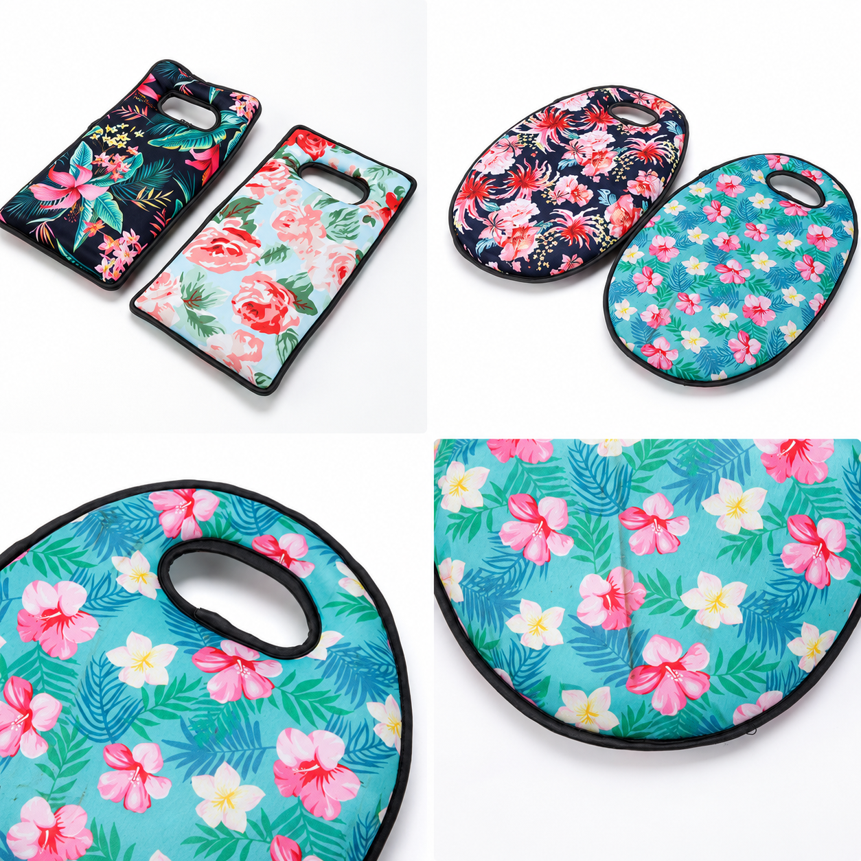 Floral Garden Kneeling Pad with Handle for Gardening