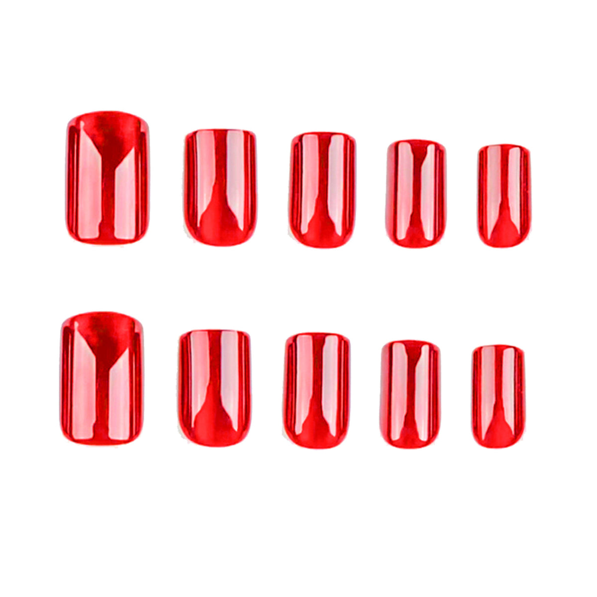 Ruby Red Cat Eye Square Press On Nails | Medium Short | 24 Count