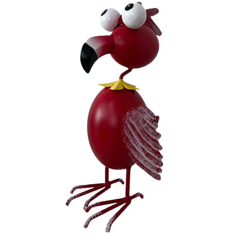 Metal Flamingo Garden Statue Outdoor Patio Yard Decor