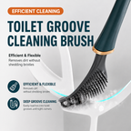 Silicone Toilet Brush with Wall Mounted Holder for Bathroom Cleaning