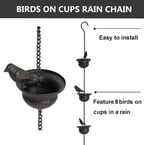 Decorative Bird Rain Chain for Gutters and Outdoor Garden Decor
