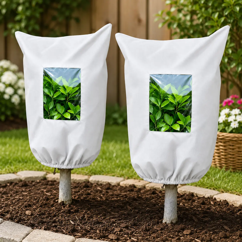 Plant Frost Protection Cover – Breathable Reusable Winter Plant Shield