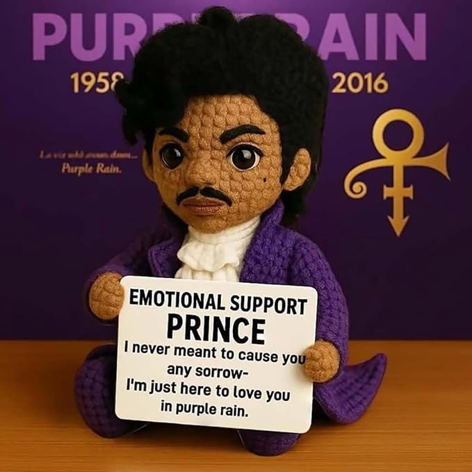 2-Piece Handmade Purple Crochet Doll Set for Desk & Shelf Decor