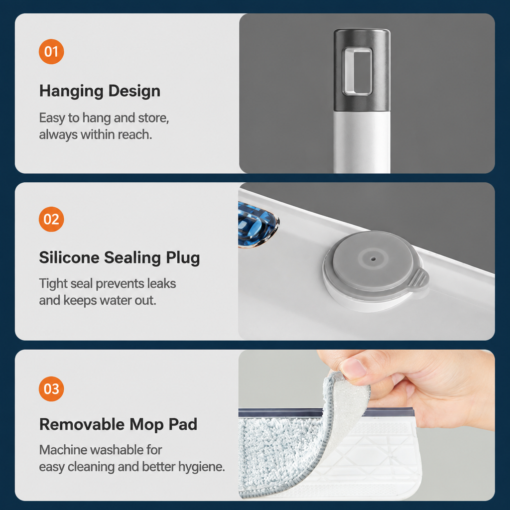 Window Squeegee with Spray & Extendable Handle for Glass Cleaning