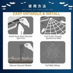 Halloween Fake Spider Web Decorations with Giant Spider