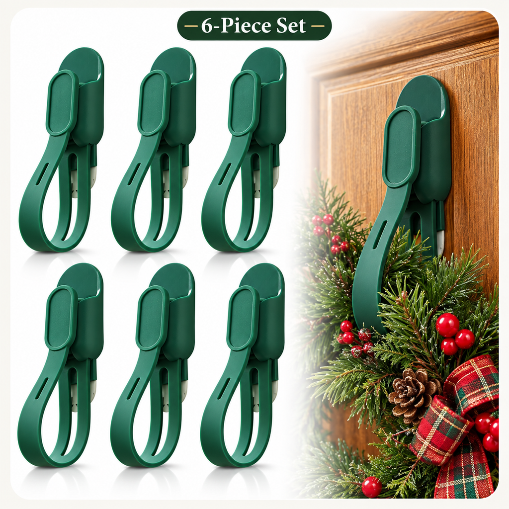 6-Pack Silicone Christmas Garland Hangers with Hooks