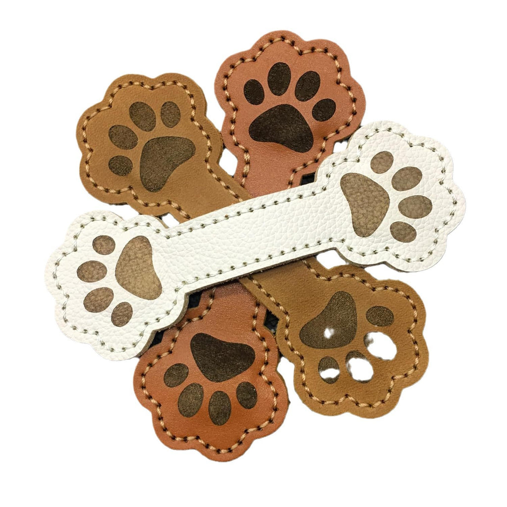 3 Pack Leather Magnetic Bookmark Clips Cat and Dog Paw Design