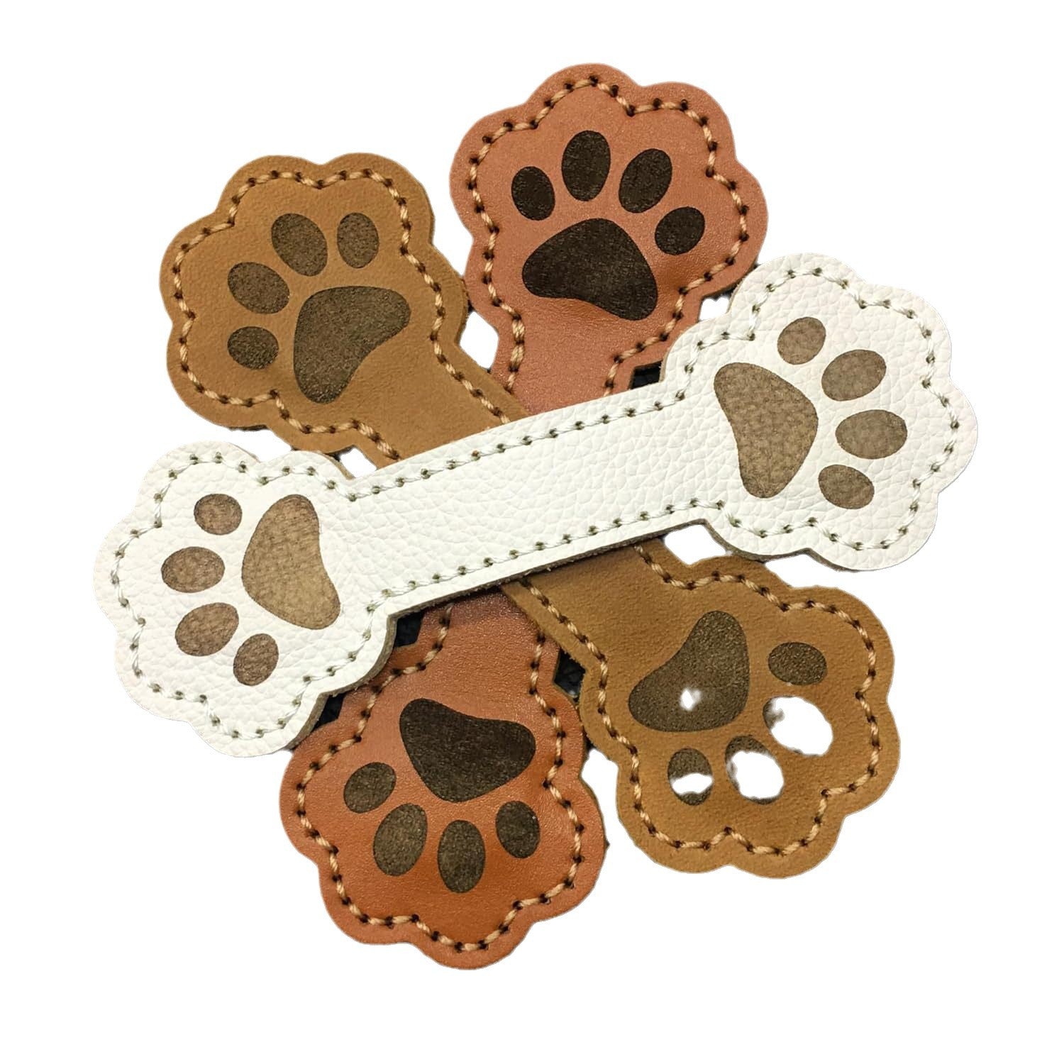 3 Pack Leather Magnetic Bookmark Clips Cat and Dog Paw Design