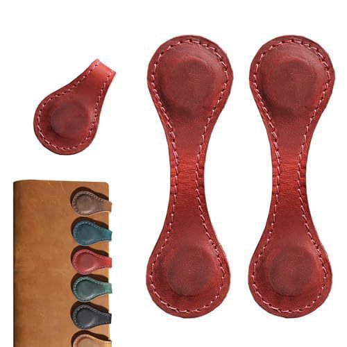 2 Pack Leather Magnetic Bookmarks for Books Journals Planners