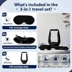 3-in-1 Airplane Sleep Support Set – Travel Pillow, Blackout Eye Mask & Body Support Sling