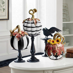 Pumpkin Decor Statue for Fall Halloween Tabletop Home Decoration