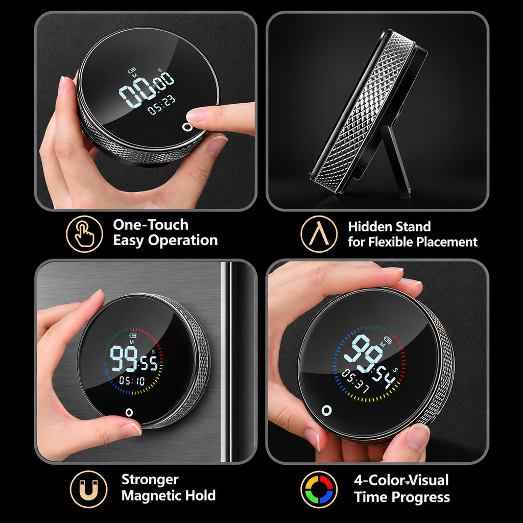 Magnetic Productivity Timer – Rechargeable Countdown Timer for Work & Study