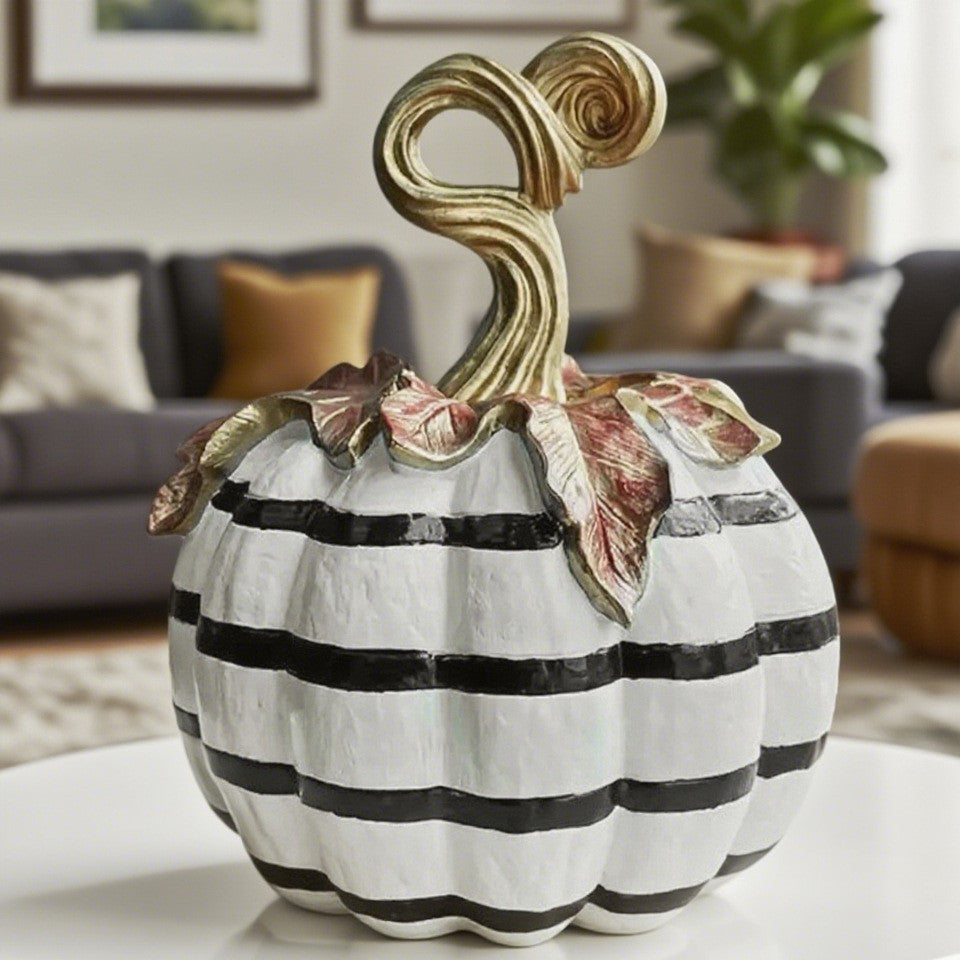 Pumpkin Decor Statue for Fall Halloween Tabletop Home Decoration