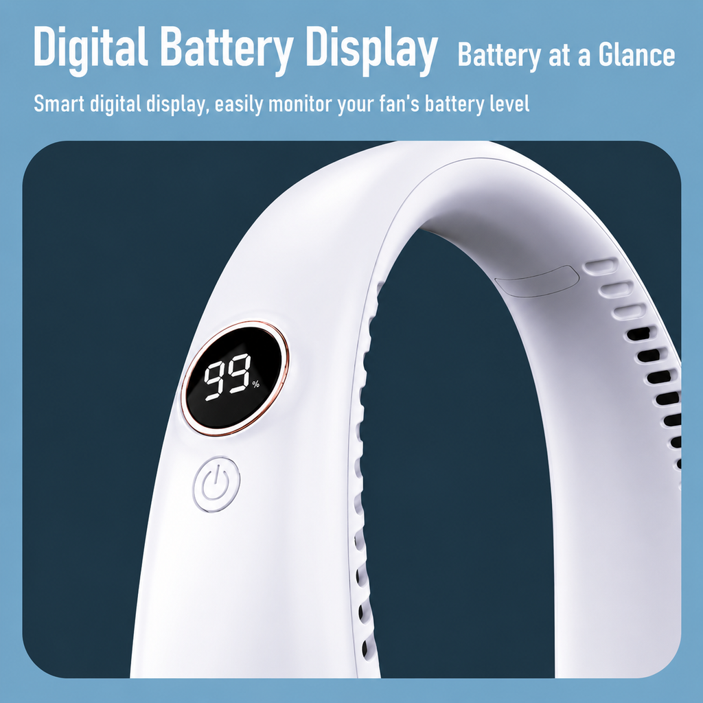 Portable Neck Fan with Rechargeable Battery Lightweight Cooling Fan