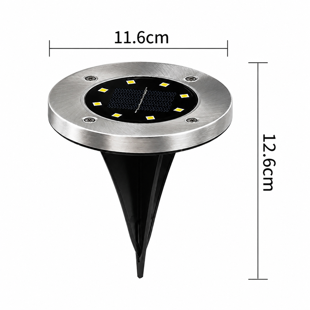 4 Pack Solar Ground Lights – 8 LED Waterproof Outdoor Solar Pathway & Garden Lights
