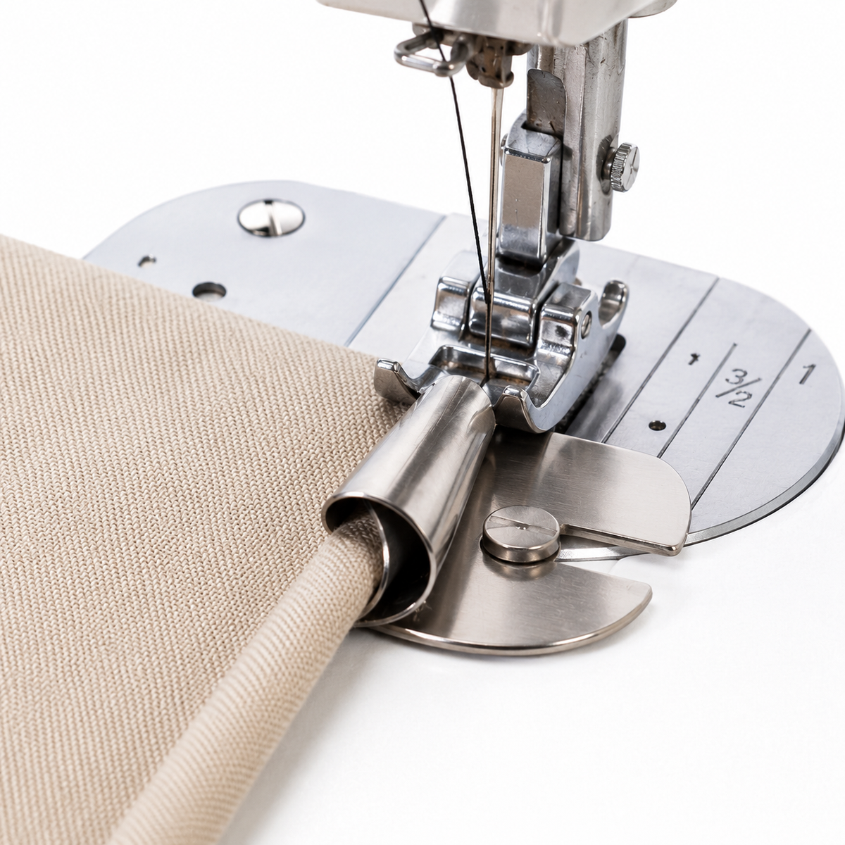 Adjustable Sewing Machine Hemmer Attachment for Rolled Hems