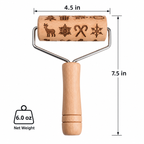 Wooden Embossing Rolling Pin for Cookies – Halloween & Christmas