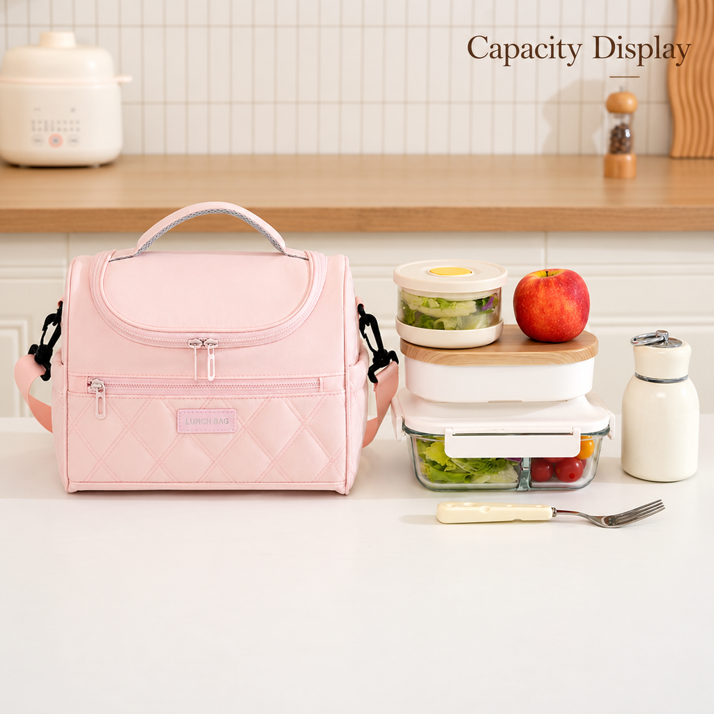 Insulated Lunch Cooler Bag with Shoulder Strap for Work & Travel