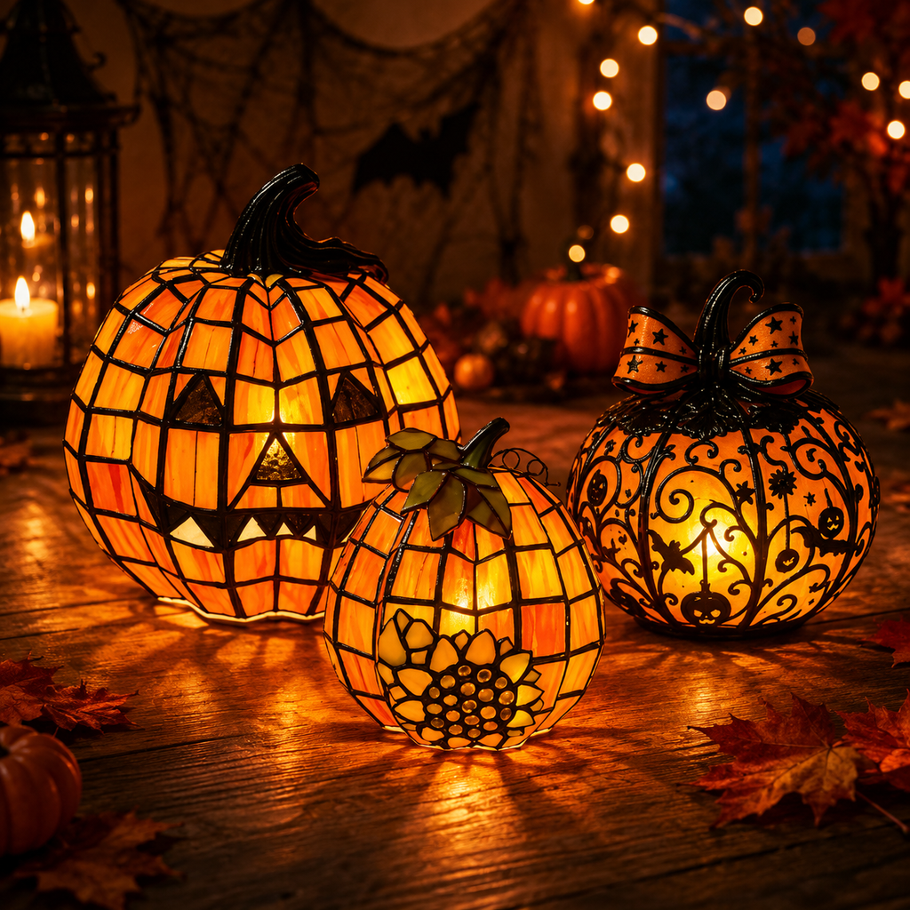 Halloween Pumpkin Light USB Powered Jack O Lantern Lamp for Table Decor