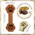3 Pack Leather Magnetic Bookmark Clips Cat and Dog Paw Design