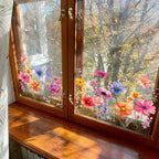 3 Pack Floral Window Clings for Glass, Removable Flower Window Stickers for Home Decor
