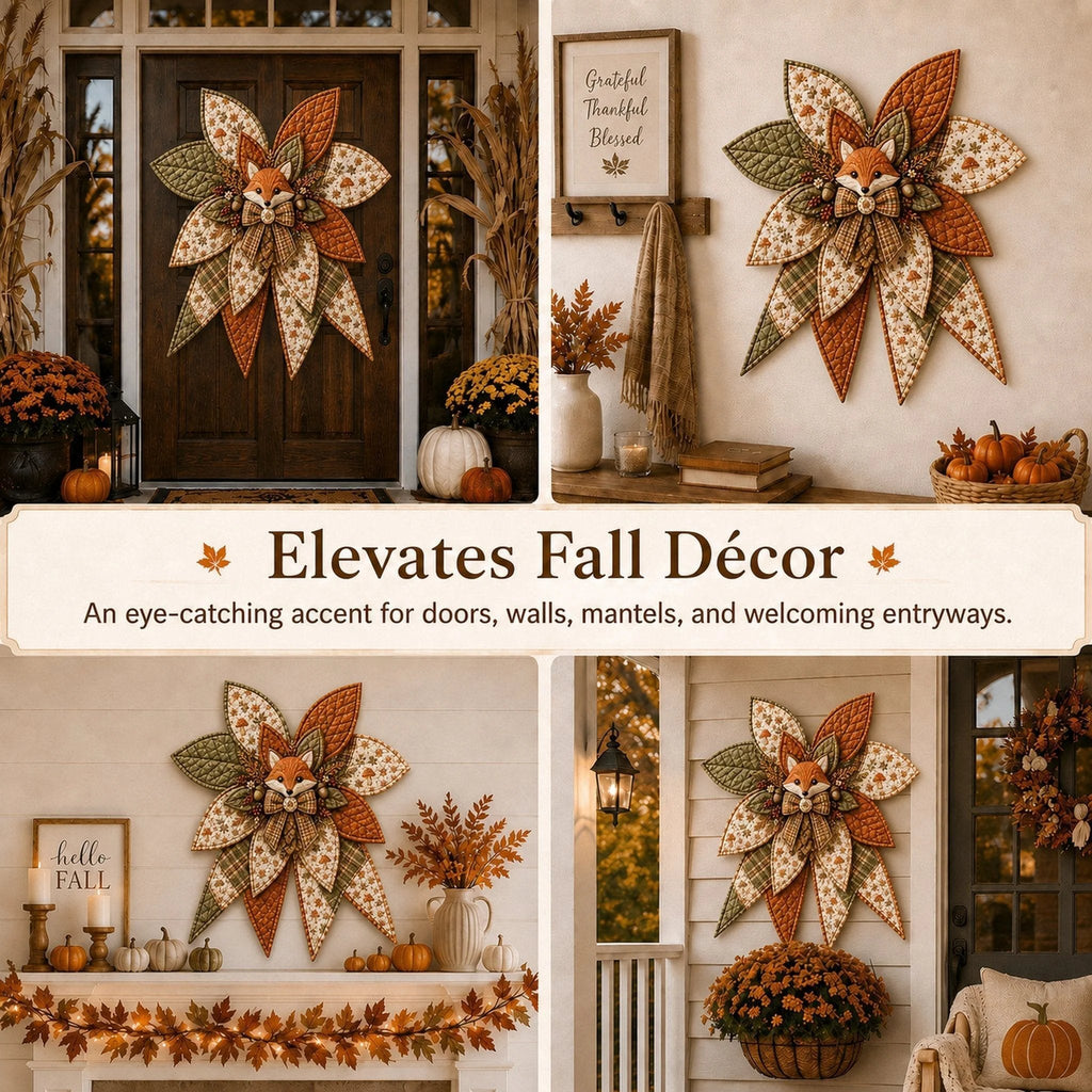 Fox quilted bow styled on doors walls mantels and entryways