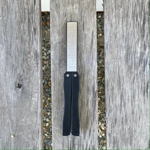 Garden Tool Sharpener – Diamond & Carbon Steel Paddle for Pruners, Clippers, Mower Blades