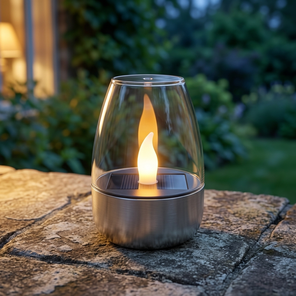 Solar Flickering Candle Light for Patio, Garden and Outdoor Decor
