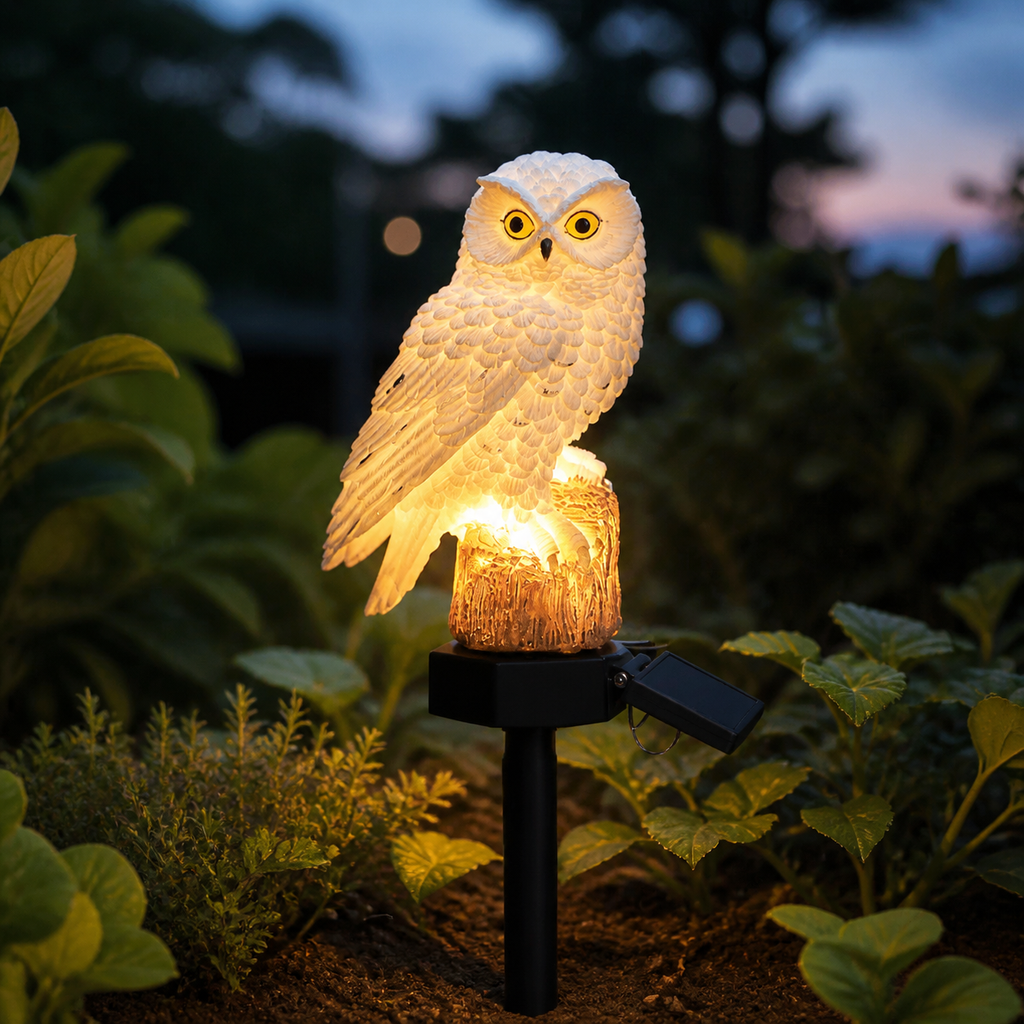 Solar Owl Garden Light Outdoor Waterproof LED Landscape Path Decor