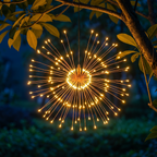Solar Firework Lights Outdoor, Set of 4 Solar Garden Lights with 240 LEDs and Remote