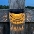 Decorative Solar Fence Lights with Warm Scallop Glow, 6 Pack