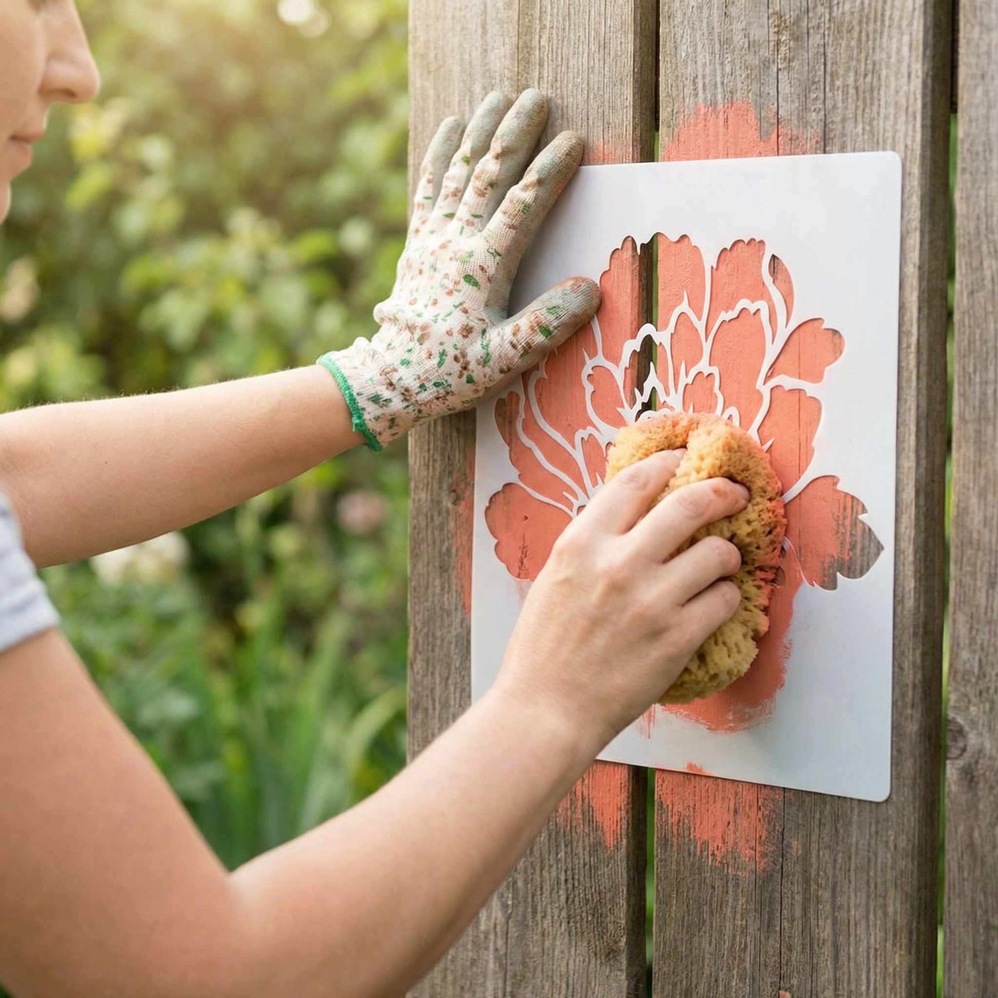 6-Piece Flower Stencil Set, Reusable Floral Templates for Garden Painting