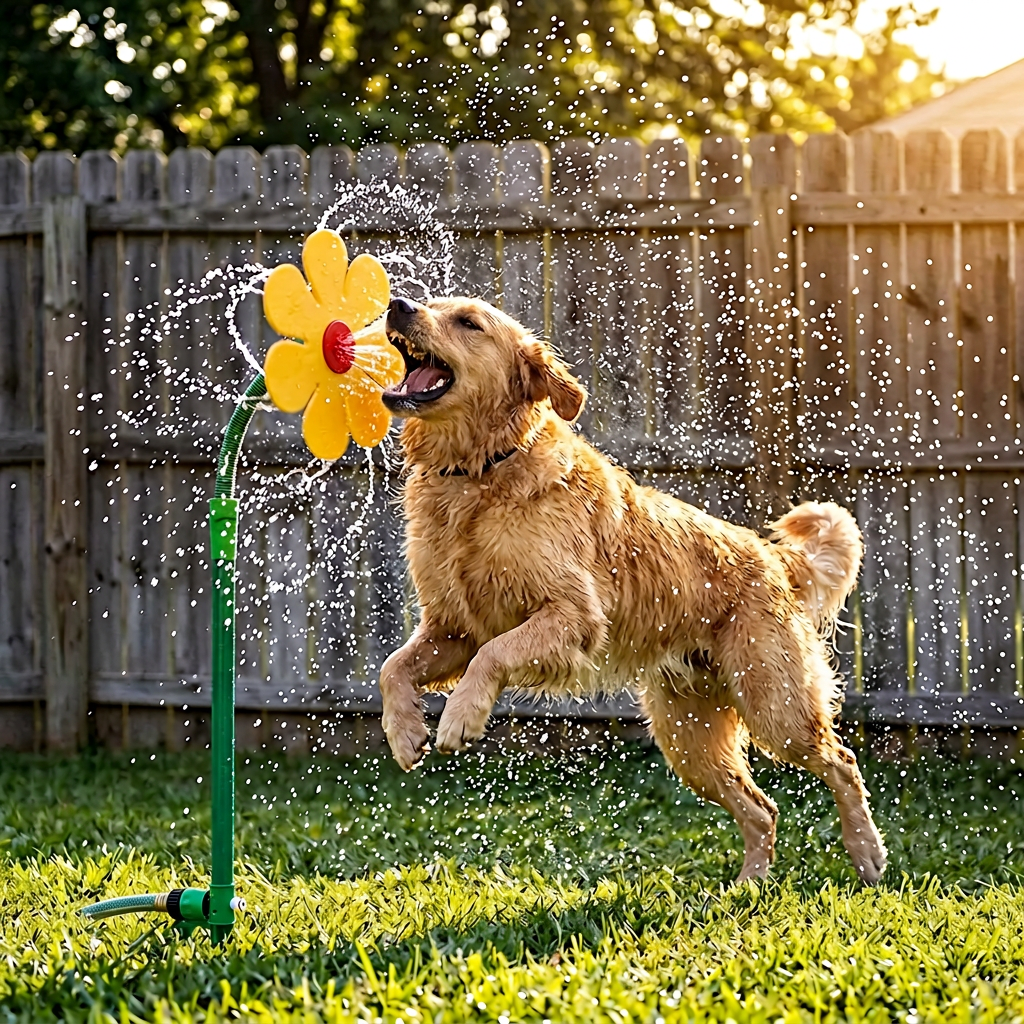Dancing Flower Lawn Sprinkler, Outdoor Garden Water Sprinkler for Kids and Pets