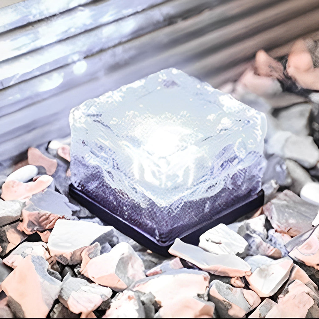 Outdoor Solar Ice Cube Lights, LED Step Lights for Garden Path & Patio