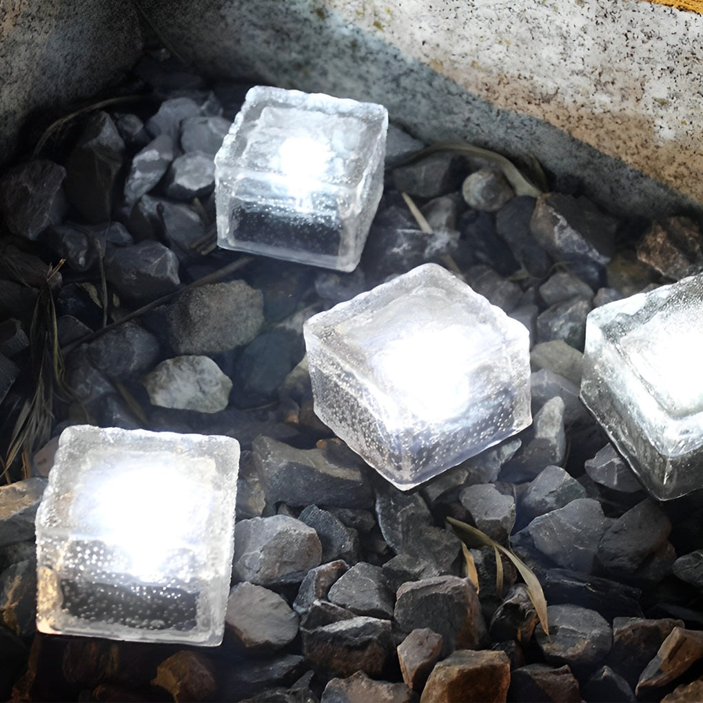 Outdoor Solar Ice Cube Lights, LED Step Lights for Garden Path & Patio