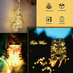2 Pack Solar Mason Jar Lights with 20 LED Fairy String Lights & Hangers