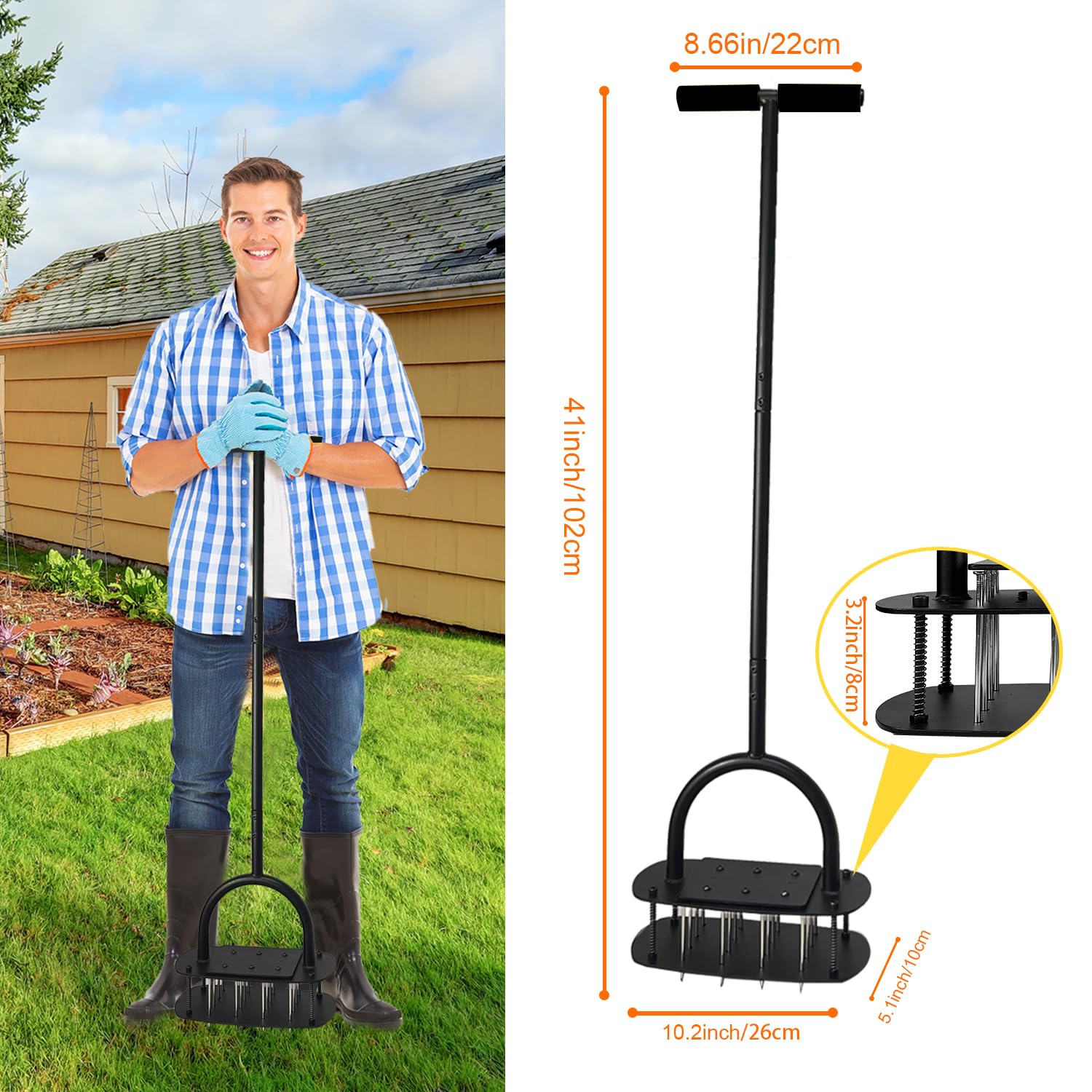 41 Inch Lawn Air Aerator Grass Aerator Lawn Tools
