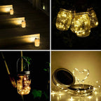 2 Pack Solar Mason Jar Lights with 20 LED Fairy String Lights & Hangers