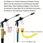 Universal Fit Stainless Steel Garden Hose Nozzle High Pressure Long