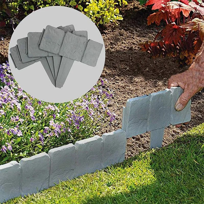 10-Pack Faux Stone Garden Edging Border for Landscaping