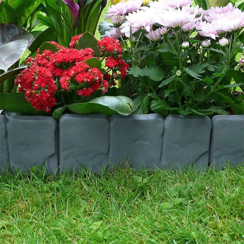10-Pack Faux Stone Garden Edging Border for Landscaping